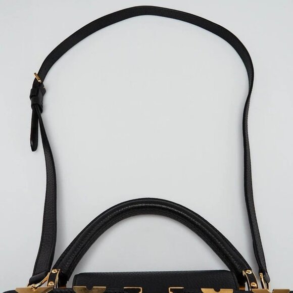 Louis Vuitton Black Taurillon Leather Flower Crown Capucines PM Bag - Picture 9 of 12